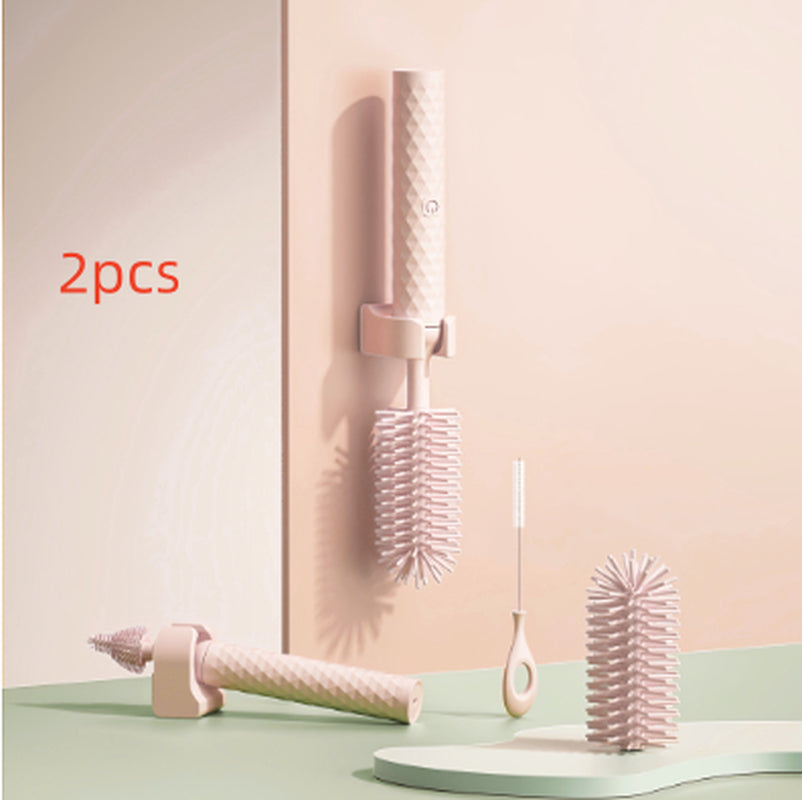 Electric Silicone Bottle Brush 360 Degree Rotating Baby Pacifier Cup Pacifier Cleaning Brush Set with Lithium Battery