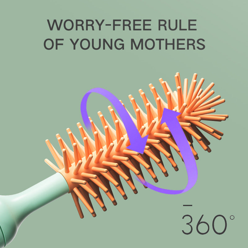 Electric Silicone Bottle Brush 360 Degree Rotating Baby Pacifier Cup Pacifier Cleaning Brush Set with Lithium Battery
