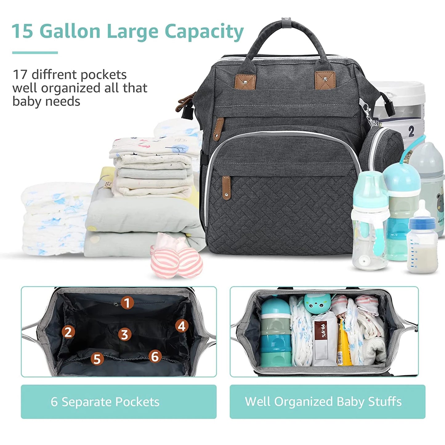 3-in-1 Diaper Bag Backpack with Changing Pad & Foldable Crib™